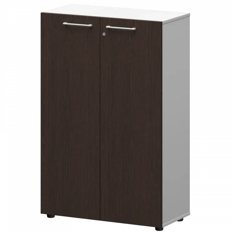 Шкаф средний закрытый СМШ38F(Б) Дуб венге/Белый 792x380x1190 Кортез