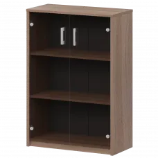 Стеллаж средний с тонированным стеклом А-304/А-стл304тон Темный шимо 770x365x1220 Арго