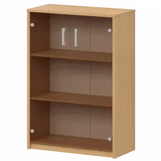 Стеллаж средний с тонированным стеклом А-304/А-стл304тон Ольха 770x365x1220 Арго