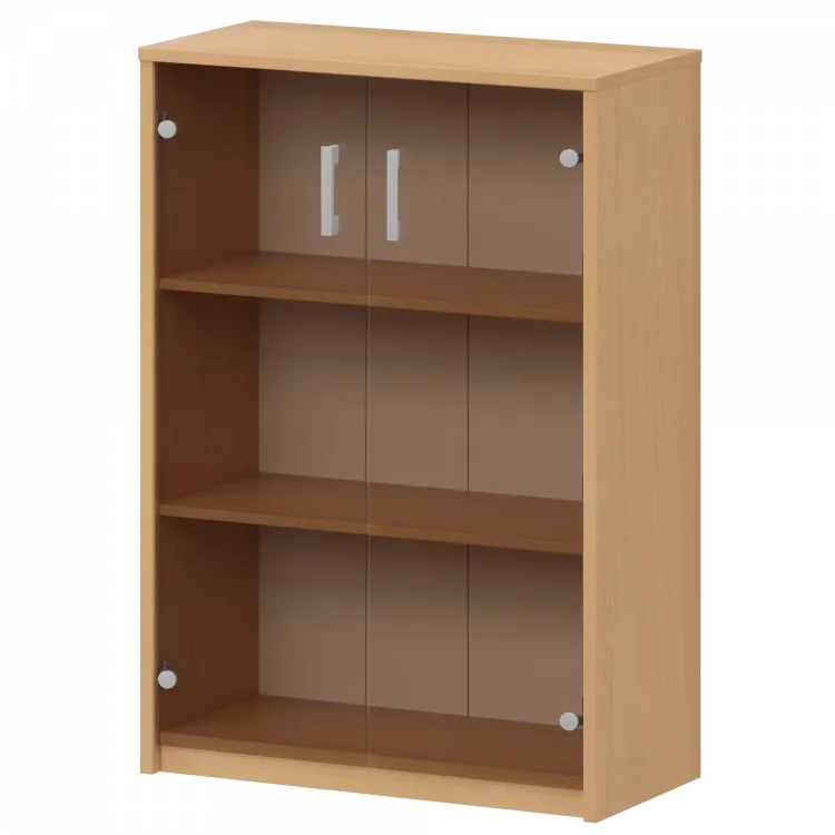 Стеллаж средний с тонированным стеклом А-304/А-стл304тон Ольха 770x365x1220 Арго