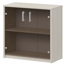 Стеллаж низкий с тонированным стеклом А-302/А-стл302тон Ясень шимо 770x365x850 Арго