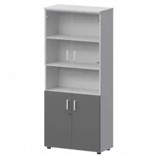 Шкаф СМШ-58Д2С2 Тип1 Белый/Графит 792x380x1990 Смарт