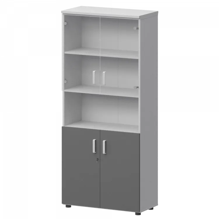 Шкаф СМШ-58Д2С2 Тип1 Белый/Графит 792x380x1990 Смарт