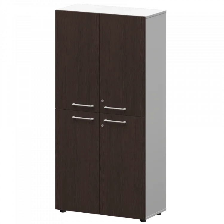 Шкаф высокий закрытый СМШ48.2.28F(Б) Дуб венге/Белый 792x380x1595 Кортез