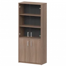 Шкаф комбинированный с прозрачным стеклом А-310/А-стл310пр Темный шимо 770x365x2000 Арго