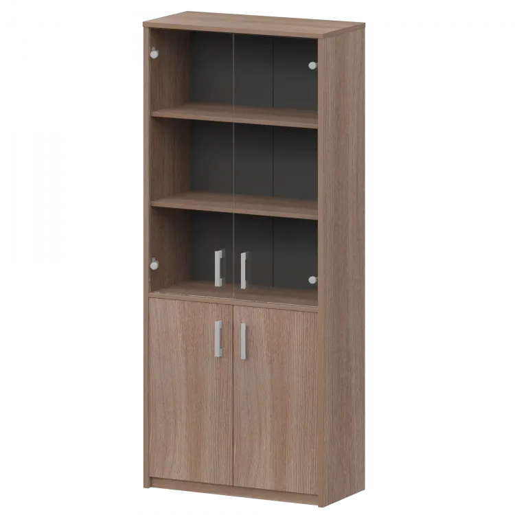 Шкаф комбинированный с прозрачным стеклом А-310/А-стл310пр Темный шимо 770x365x2000 Арго