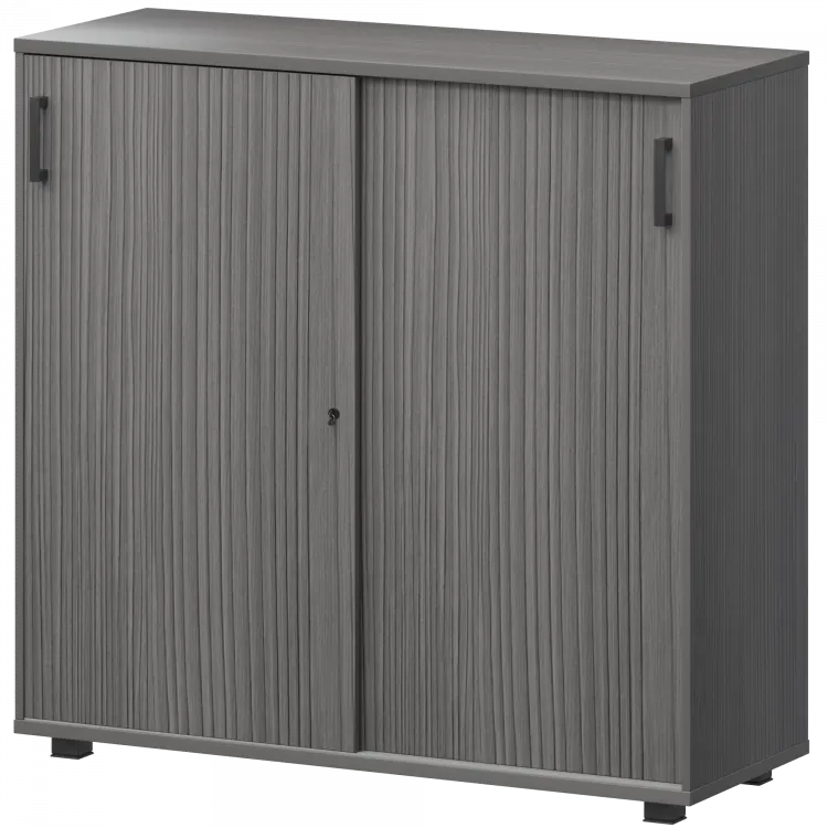 Стеллаж с раздвижными дверями НТ-412.Ч Лиственница 1200x445x1280 Аргентум