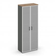 Style Project Шкаф высокий широкий SN.STS-109 Антрацит/Дуб Табак/Сатин/Черный Ручки 796*400*1982