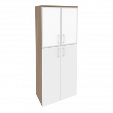 Onix Шкаф высокий широкий O.ST-1.7 R white Дуб Аризона/Белый Бриллиант/Стекло White 800*420*1977