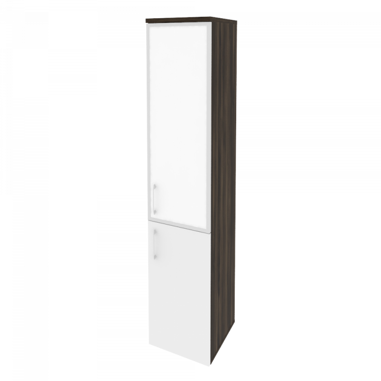 Onix Шкаф высокий узкий правый O.SU-1.2 R (R) white Дуб Мали/Белый Бриллиант/Стекло White 400*420*19