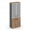 Style Project Шкаф высокий широкий SN.STS-103 Антрацит/Дуб Табак/Сатин/Черный Ручки 796*400*1982