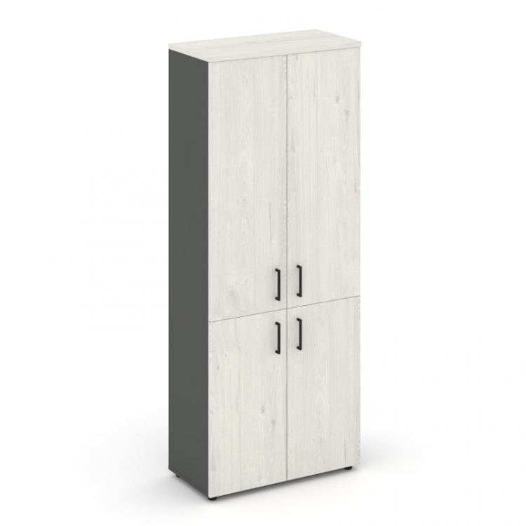 Style Project Шкаф высокий широкий SN.STS.E-104 Антрацит/Дуб Наварра/Черный Ручки 796*400*1982