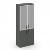 Style Project Шкаф высокий широкий SN.STS.E-103 Антрацит/Сатин/Черный Ручки 796*400*1982