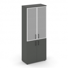 Style Project Шкаф высокий широкий SN.STS.E-103 Антрацит/Сатин/Черный Ручки 796*400*1982
