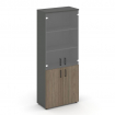 Style Project Шкаф высокий широкий SN.STS.E-102 Антрацит/Вяз Благородный/Прозрачный/Черный Ручки 796