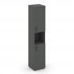 Style Project Шкаф высокий узкий SN.STU.E-107(R) Антрацит/Черный Ручки 400*400*1982