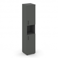 Style Project Шкаф высокий узкий SN.STU.E-107(R) Антрацит/Черный Ручки 400*400*1982