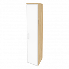Onix Шкаф высокий узкий правый O.SU-1.10 R (R) white Тиквуд Светлый/Стекло White 400*420*1977