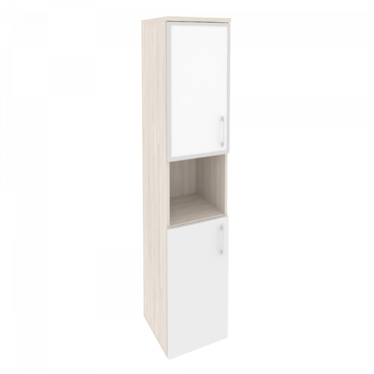 Onix Шкаф высокий узкий левый O.SU-1.4 R (L) white Денвер Светлый/Белый Бриллиант/Стекло White 400*4