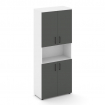 Style Project Шкаф высокий широкий SN.STS.E-107 Белый/Белый/Антрацит/Черный Ручки 796*400*1982