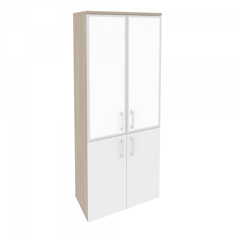 Onix Шкаф высокий широкий O.ST-1.2 R white Дуб Аттик/Белый Бриллиант/Стекло White 800*420*1977