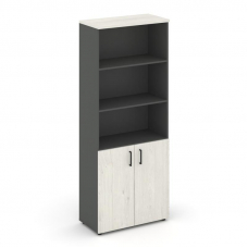 Style Project Шкаф высокий широкий SN.STS.E-101 Антрацит/Дуб Наварра/Черный Ручки 796*400*1982