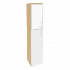 Onix Шкаф высокий узкий левый O.SU-1.7 R (L) white Тиквуд Светлый/Белый Бриллиант/Стекло White 400*4