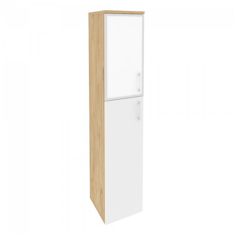 Onix Шкаф высокий узкий левый O.SU-1.7 R (L) white Тиквуд Светлый/Белый Бриллиант/Стекло White 400*4