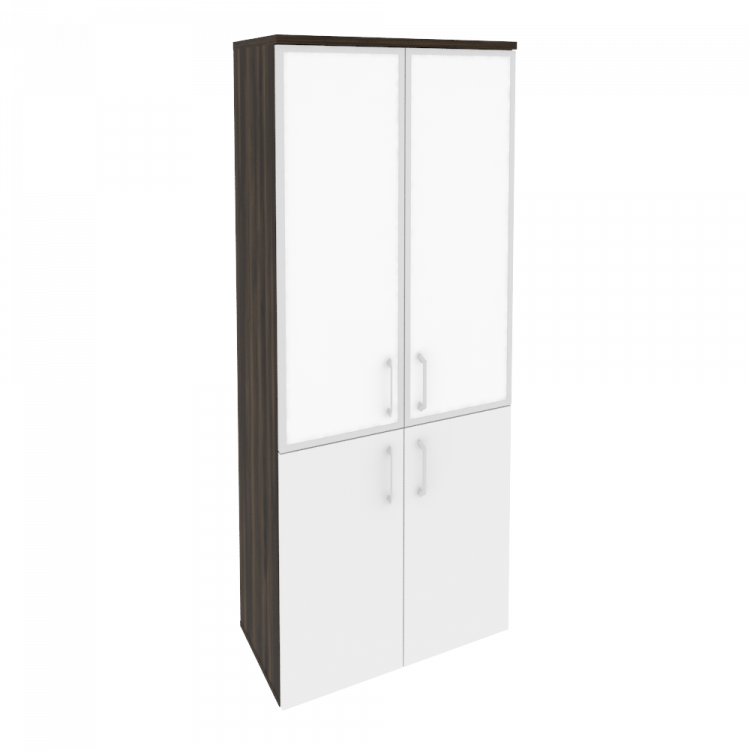 Onix Шкаф высокий широкий O.ST-1.2 R white Дуб Мали/Белый Бриллиант/Стекло White 800*420*1977