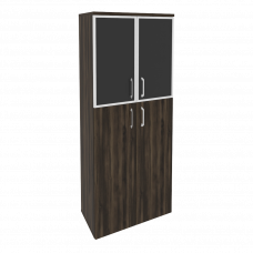 Onix Шкаф высокий широкий O.ST-1.7 R black Дуб Мали/Стекло Black 800*420*1977
