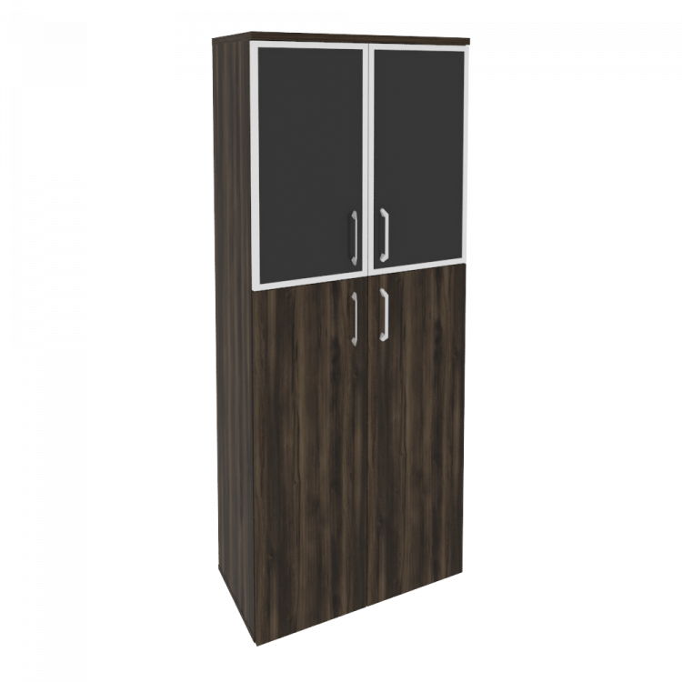 Onix Шкаф высокий широкий O.ST-1.7 R black Дуб Мали/Стекло Black 800*420*1977