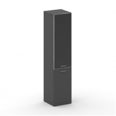 Fresco Шкаф узкий высокий правый FRU.SU-101 (R) black Базальт UM/Лакобель Черный/Хром 450*460*2000