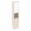 Onix Шкаф высокий узкий левый O.SU-1.4 R (L) white Денвер Светлый/Стекло White 400*420*1977