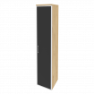 Onix Шкаф высокий узкий правый O.SU-1.10 R (R) black Тиквуд Светлый/Стекло Black 400*420*1977