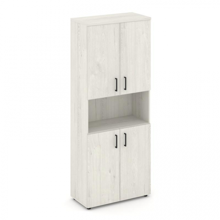 Style Project Шкаф высокий широкий SN.STS-107 Дуб Наварра/Черный Ручки 796*400*1982