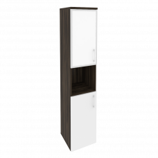 Onix Шкаф высокий узкий левый O.SU-1.4 R (L) white Дуб Мали/Белый Бриллиант/Стекло White 400*420*197
