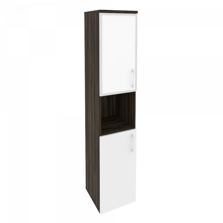 Onix Шкаф высокий узкий левый O.SU-1.4 R (L) white Дуб Мали/Белый Бриллиант/Стекло White 400*420*197