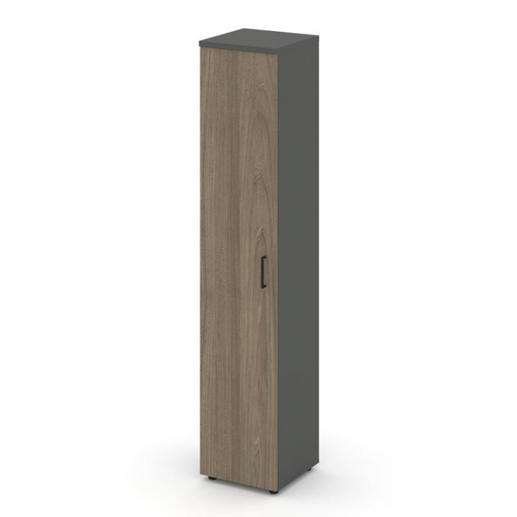Style Project Шкаф высокий узкий унив. SN.STU.E-108 Антрацит/Вяз Благородный/Черный Ручки 400*400*19