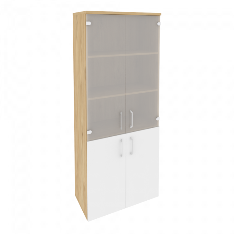 Onix Шкаф высокий широкий O.ST-1.2 Тиквуд Светлый/Белый Бриллиант 800*420*1977