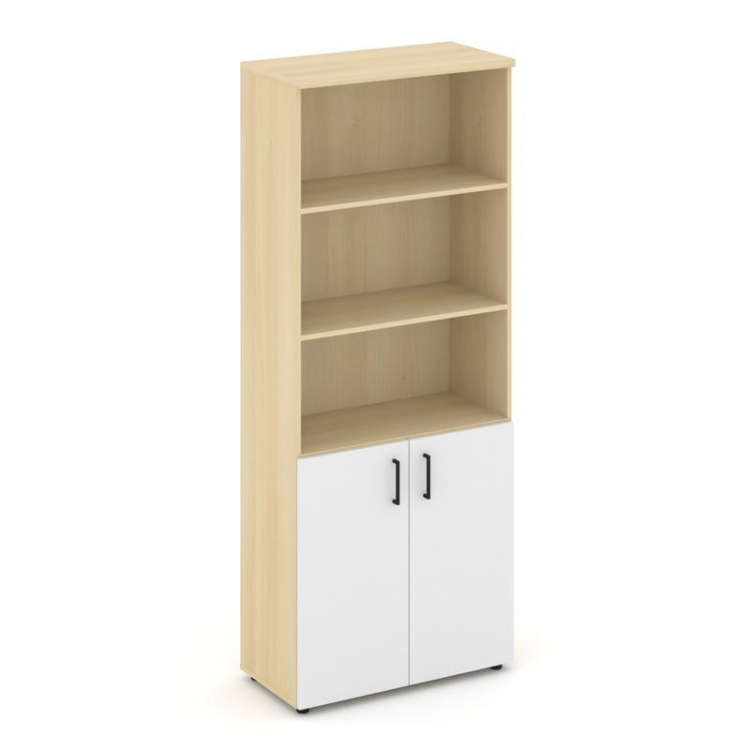 Style Project Шкаф высокий широкий SN.STS.E-101 Акация Лорка/Белый/Черный Ручки 796*400*1982