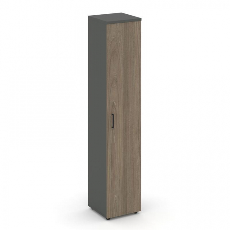 Style Project Шкаф высокий узкий унив. SN.STU.E-108 Антрацит/Вяз Благородный/Черный Ручки 400*400*19