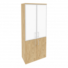 Onix Шкаф высокий широкий O.ST-1.2 R white Тиквуд Светлый/Стекло White 800*420*1977