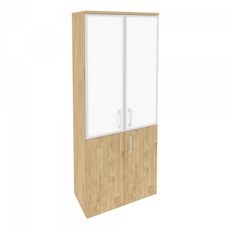 Onix Шкаф высокий широкий O.ST-1.2 R white Тиквуд Светлый/Стекло White 800*420*1977