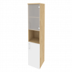 Onix Шкаф высокий узкий правый O.SU-1.4 (R) Тиквуд Светлый/Белый Бриллиант 400*420*1977