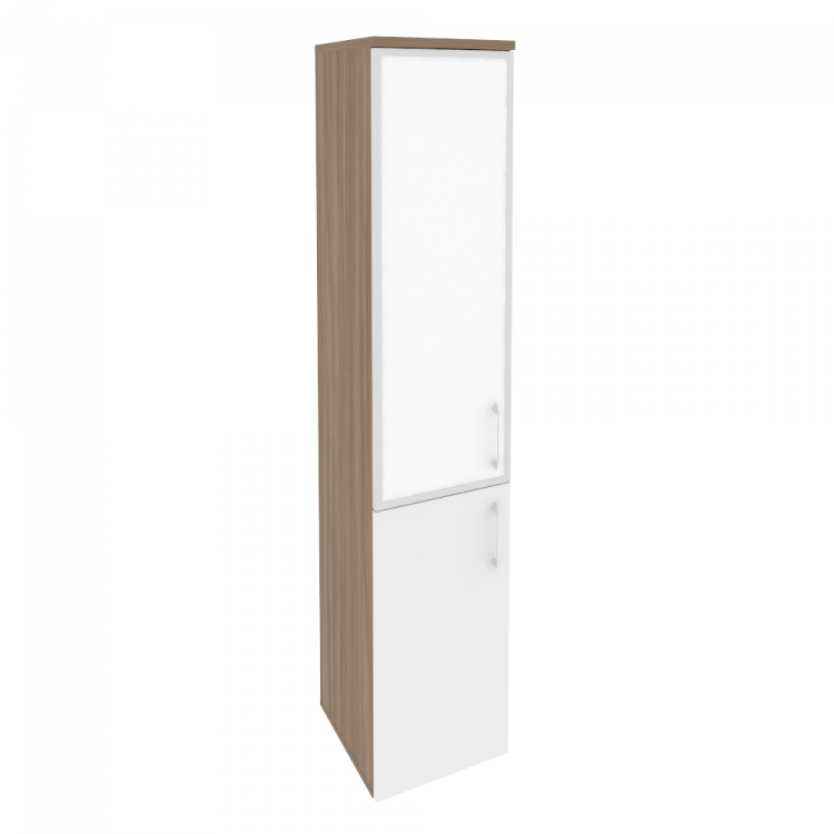 Onix Шкаф высокий узкий левый O.SU-1.2 R (L) white Дуб Аризона/Белый Бриллиант/Стекло White 400*420*