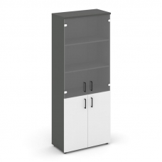 Style Project Шкаф высокий широкий SN.STS-102 Антрацит/Антрацит/Белый/Черный Ручки 796*400*1982