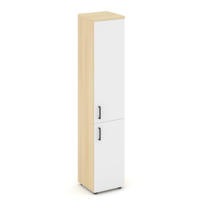 Style Project Шкаф высокий узкий SN.STU.E-104(R) Акация Лорка/Белый/Черный Ручки 400*400*1982