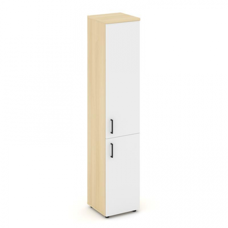 Style Project Шкаф высокий узкий SN.STU.E-104(R) Акация Лорка/Белый/Черный Ручки 400*400*1982