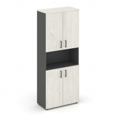 Style Project Шкаф высокий широкий SN.STS-107 Антрацит/Дуб Наварра/Черный Ручки 796*400*1982