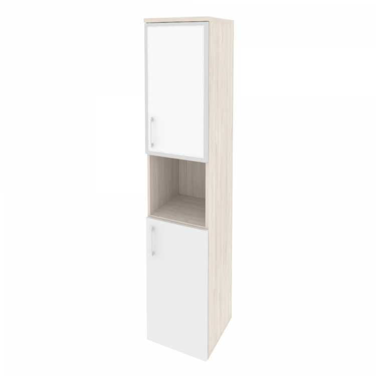 Onix Шкаф высокий узкий правый O.SU-1.4 R (R) white Денвер Светлый/Белый Бриллиант/Стекло White 400*